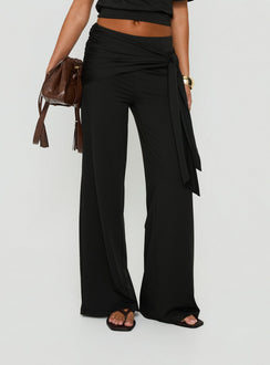 Hadlia Tie Waist Pants Black