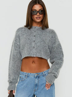Kelisso Button Down Cardigan Grey