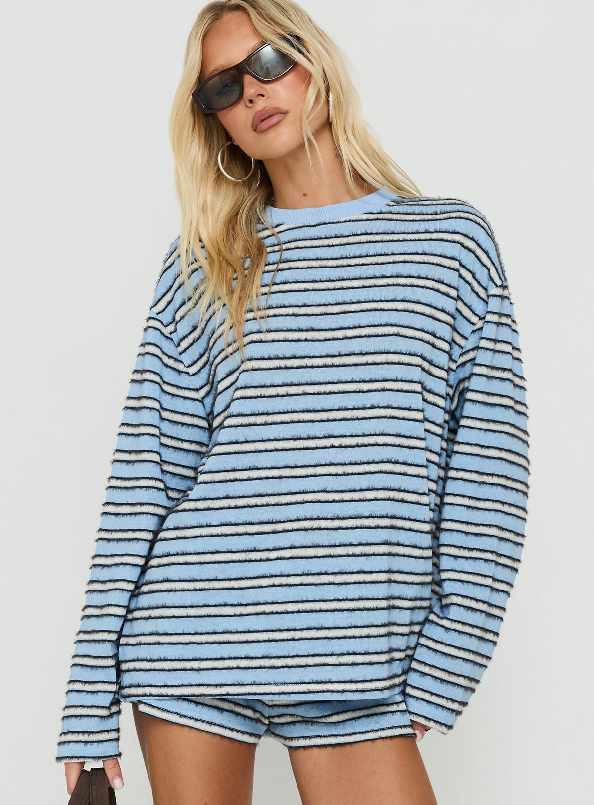Meradith Long Sleeve Top Blue Stripe