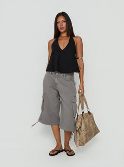 Hudsen Longline Cargo Shorts Charcoal Petite