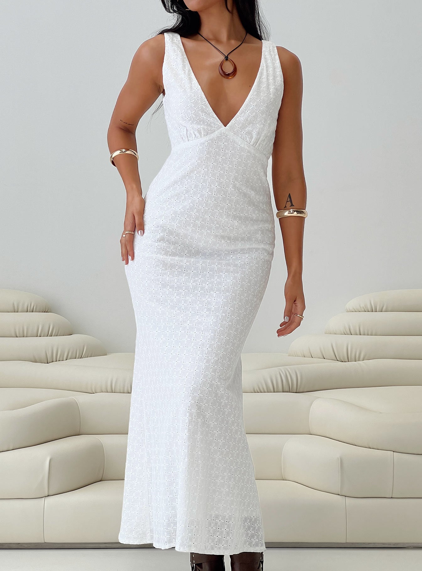 product Princess Polly High Neck  Nellie Maxi Dress White