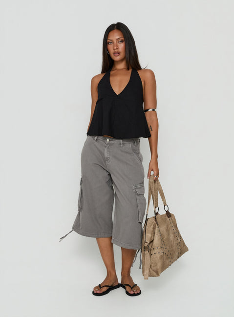 Hudsen Longline Cargo Shorts Charcoal Tall