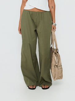 Lunea Concealed Waistband Pants Khaki Petite