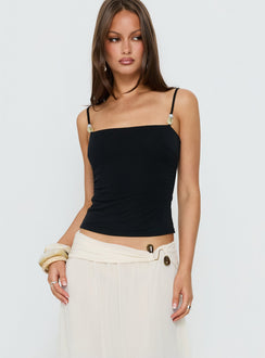 Isameika Beaded Tank Top Black