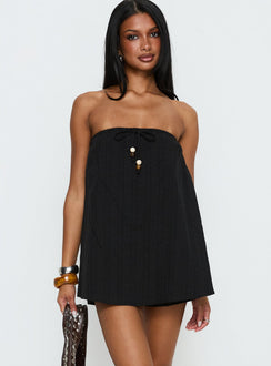 Isafelia Strapless Romper Black