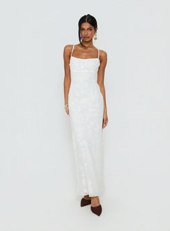 Avienna Maxi Dress White Burnout