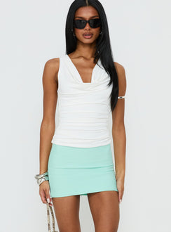   front view of model wearing Princess Polly Justina Bandage Mini Skirt Jelly Mint Mini Skirts 