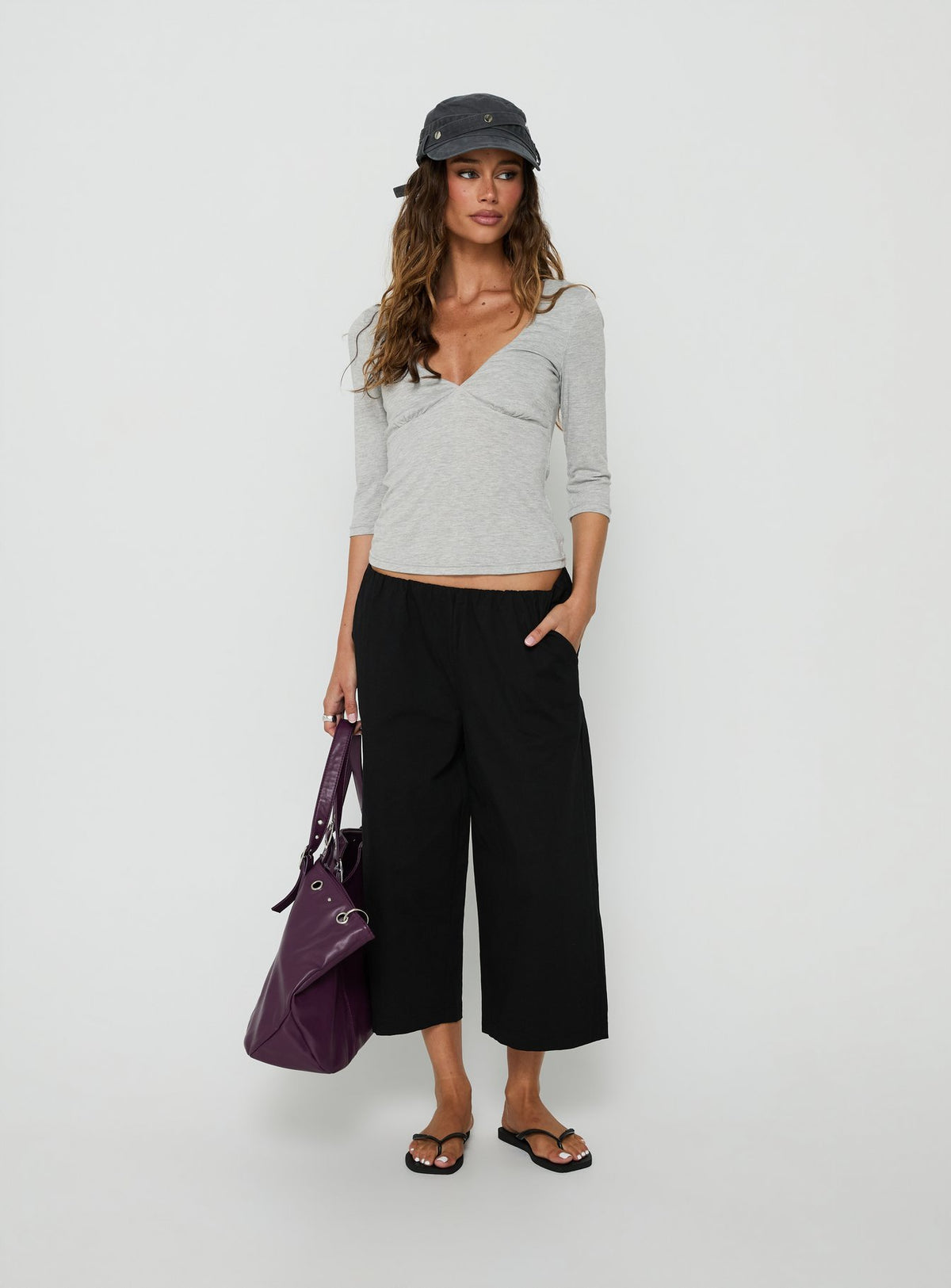 Lunea Concealed Waistband 3/4 Pant Black Petite