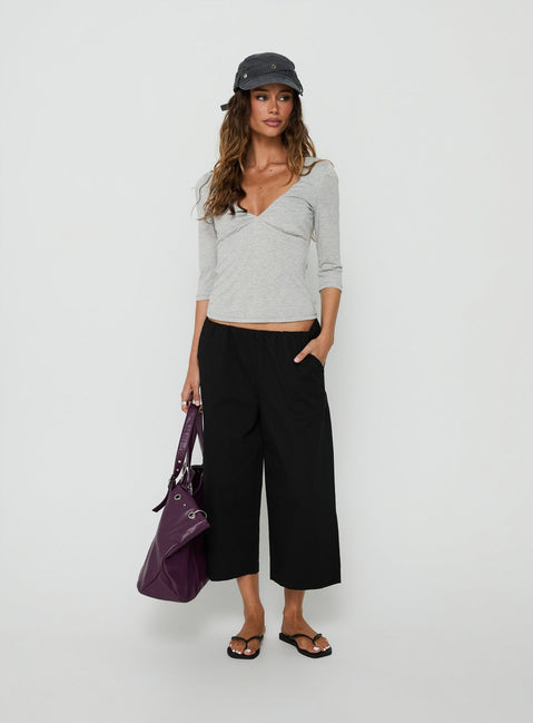 Lunea Concealed Waistband 3/4 Pant Black Tall