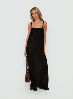 Glacial Sheer Maxi Dress Noir