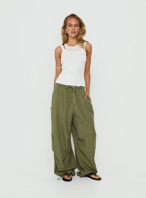 Shop the Mankind Baggy Cargo Pants Olive in womens-regular-pants with mid-rise waist product Princess Polly