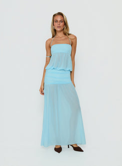 Jesemia Halter Blouson Maxi Dress Blue