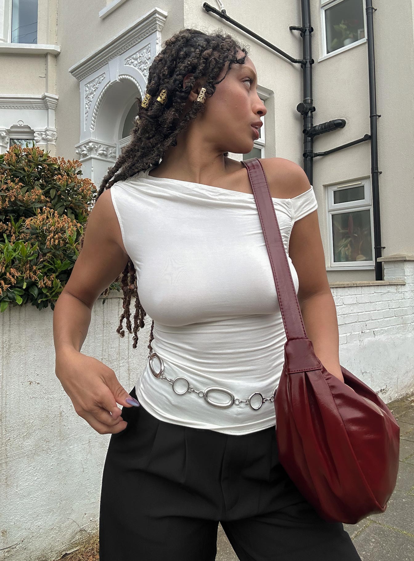 product Princess Polly Short Sleeves Asymmetric Neckline  Beller Top White