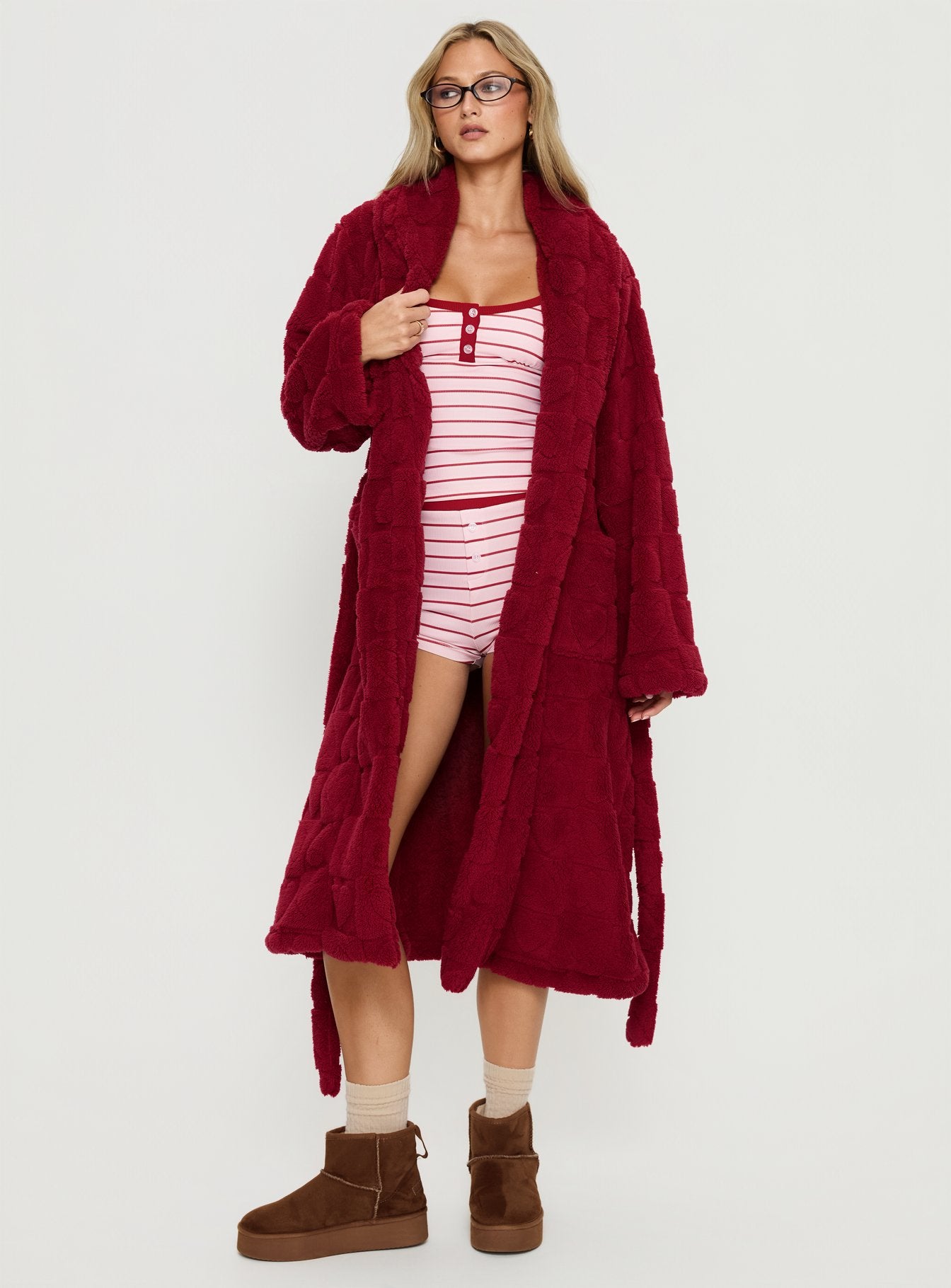 Soothe Bath Robe Burgundy