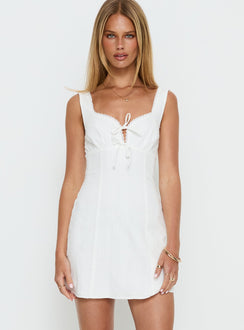 Alyana Textured Mini Dress White