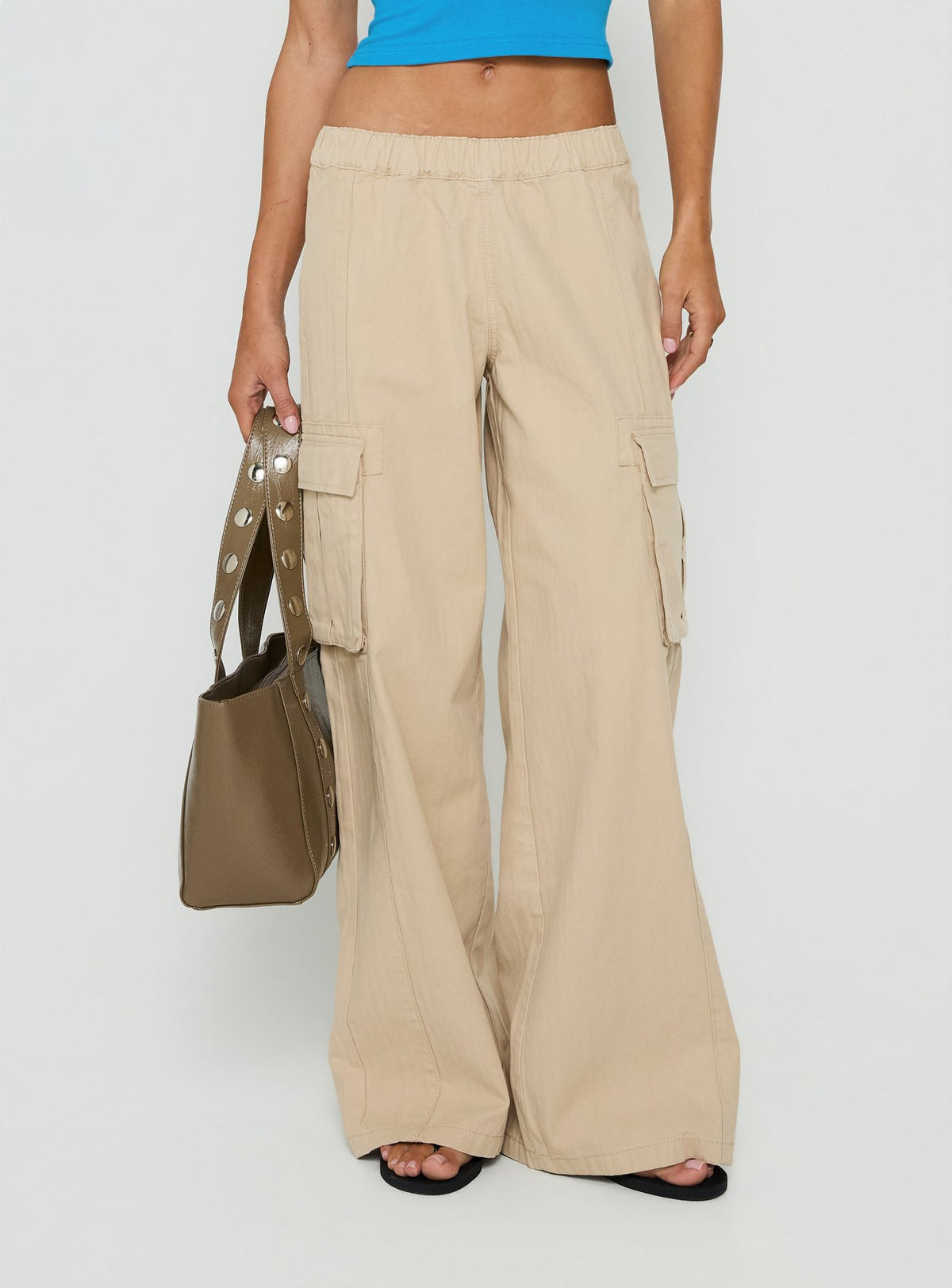 Scarletta Ultra Wide Cargo Pants Natural