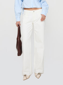 Ellanor Low Rise Straight Leg Jeans White Petite