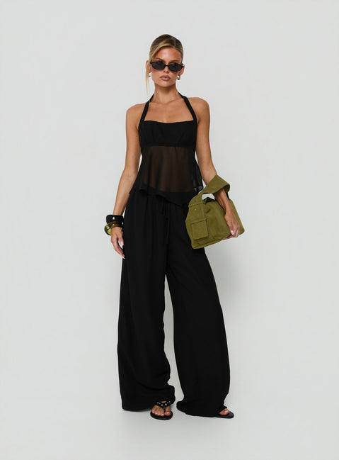 Finesse Halter Top Black