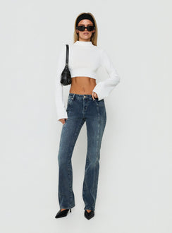 Palaces Low Rise Ringspun Bootleg Jeans Dark Indigo