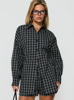 Quiny Long Sleeve Shirt Black Check
