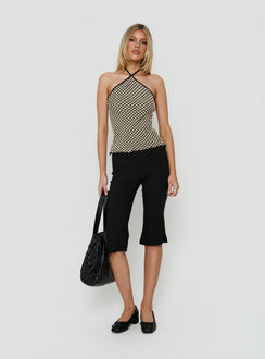 Caspiann Arrowneck Top Black / Butter Gingham