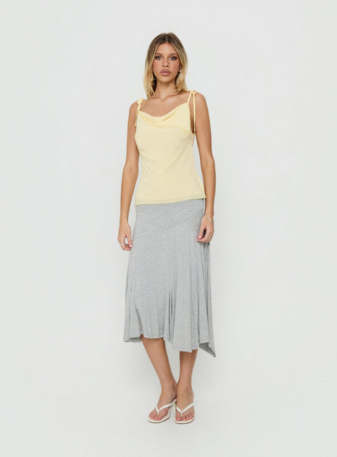 Malkah Tie Sleeve Foldover Top Yellow