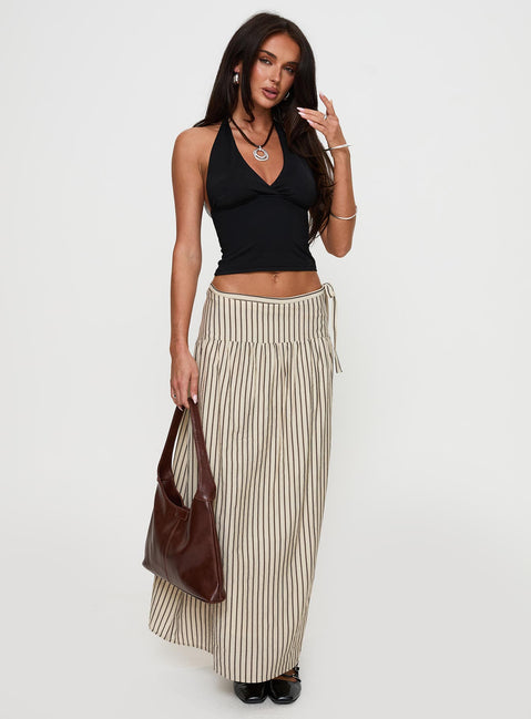  front view of model wearing Princess Polly Antheia Maxi Skirt Multi Maxi 