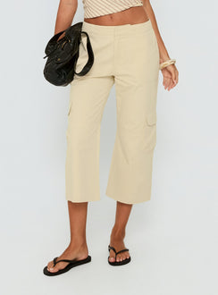 Indee Cropped Cargo Pants Beige Petite