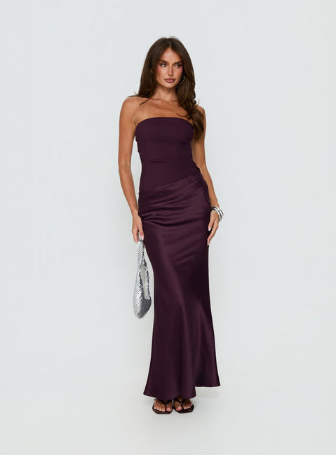 Lulita Strapless Maxi Dress Plum Petite