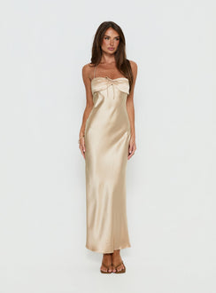 Fireproof Halter Maxi Dress Champagne