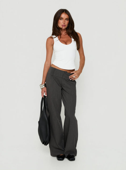 Klarika Lace Up Pants Charcoal