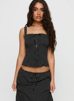 Modern Girl Top Black Polka