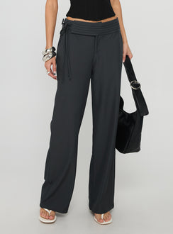 Good Riddance Pleat Tie Slouch Pants Charcoal Tall