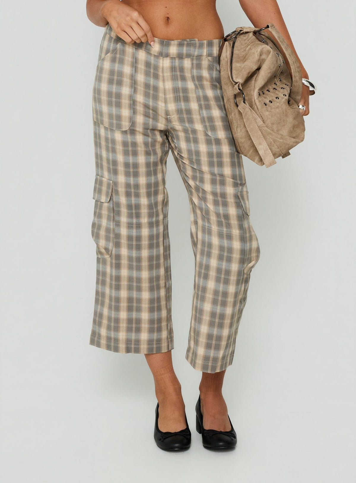 Indee Cropped Cargo Pants Check