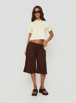 Nikko Longline Fleece Shorts Brown