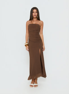 Brigida Strapless Maxi Dress Mocha