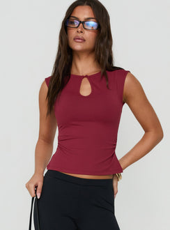 Ailana Cinched Keyhole Top Wine