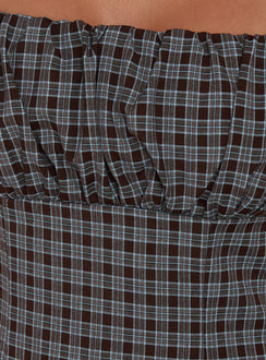 Donnamarie Mini Dress Brown Check