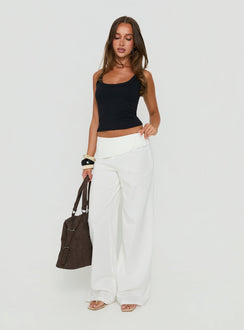 Brea Frill Belted Pants White