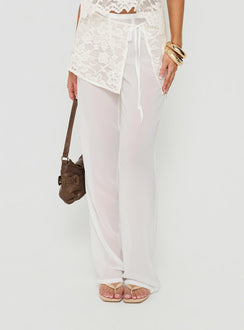 Claudie Layered Lace Straight Leg Pants White
