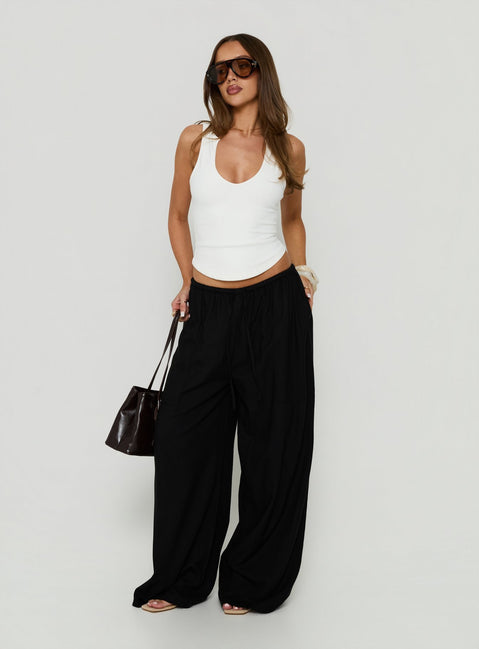 Peacemaker Tie Waist Relaxed Pants Black