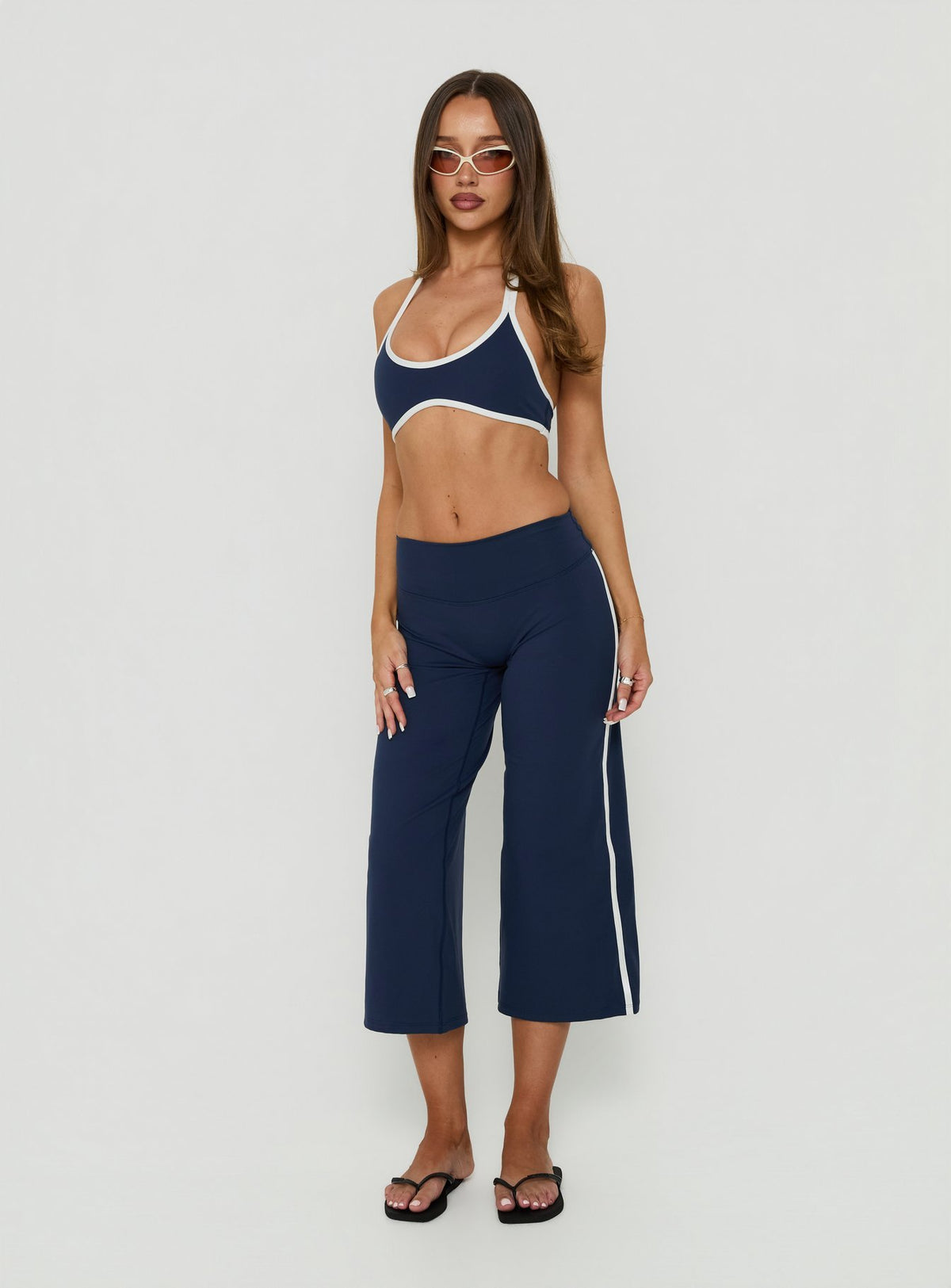 Symmetry Active Wide Leg Capri Pants Navy