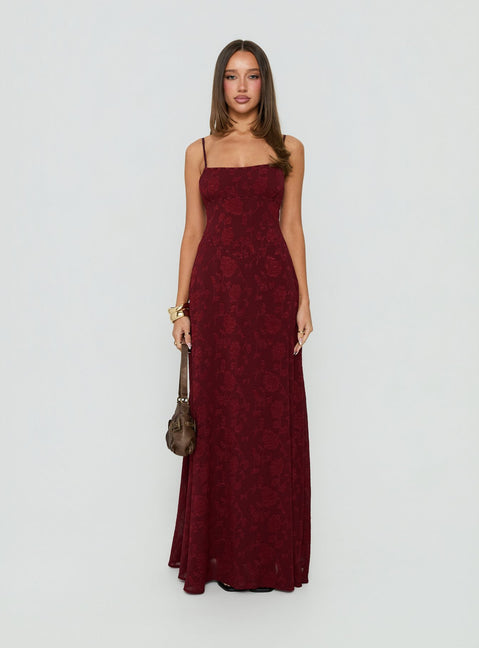 South of France Maxi Dress Burgundy
