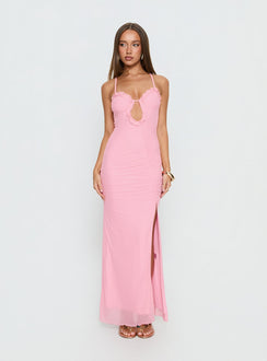Soulina Ruched Maxi Dress Pink