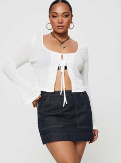 product Hughes Mini Skirt Dark Wash Denim Princess Polly  Mini Skirts 