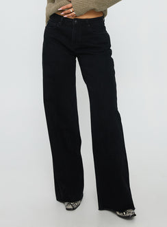 Showcasing Darla Low Rise Straight Leg Jeans Washed Black womens-jeans with low-rise waist product Princess Polly