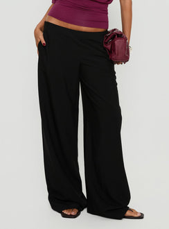 Khane Low Rise Wide Leg Pant Black Tall