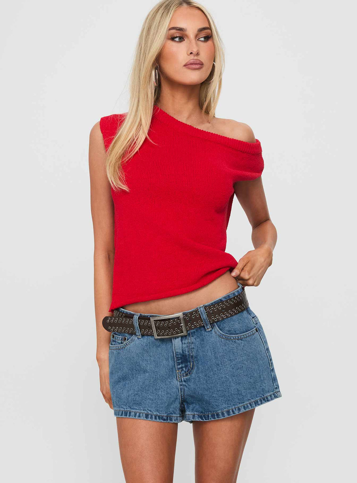 Dreamful Low Rise Mini Denim Short Mid Blue Wash Tall