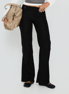 Jordanna Belted Straight Pants Black
