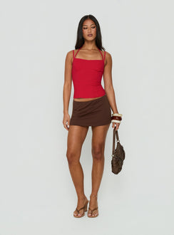 Antonita Structured Double Strap Top Red